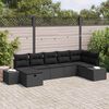 vidaXL Bankstel met kussen 7 pcs poly rattan