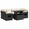 vidaXL 7-delige Loungeset met kussens poly rattan zwart