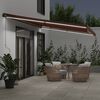 vidaXL Luifel handmatig uittrekbaar met LED's 500x350 cm bruin