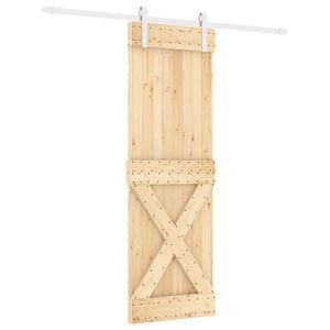 vidaXL Schuifdeur Natuurlijk en Wit 70 x 210 cm Massief Grenenhout