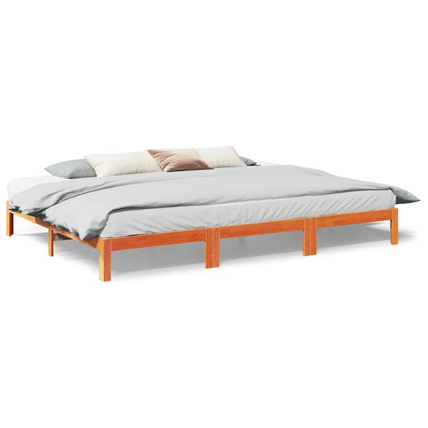 vidaXL Bedframe zonder matras 270x200 cm massief grenenhout wasbruin