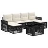 vidaXL Tuinbankenset 7 st Zwart en Cream Wit poly rattan