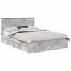 vidaXL Opslag bed met lade Beton Grijs 135 x 190 cm Bewerkt hout