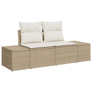 vidaXL Tuinbank Beige 123 x 62 x 69cm poly rattan