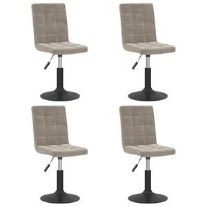 vidaXL Eetkamerstoelen draaibaar 4 st fluweel lichtgrijs