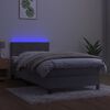 vidaXL Boxspring met matras en LED fluweel lichtgrijs 100x200 cm