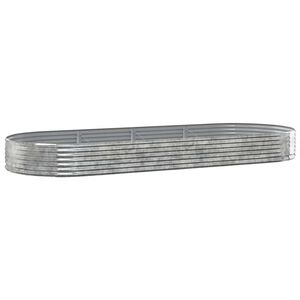 vidaXL Plantenbak 373x140x36 cm gegalvaniseerd staal zilverkleurig