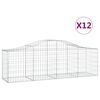 vidaXL Schanskorven 12 st gewelfd 200x50x60/80 cm gegalvaniseerd ijzer