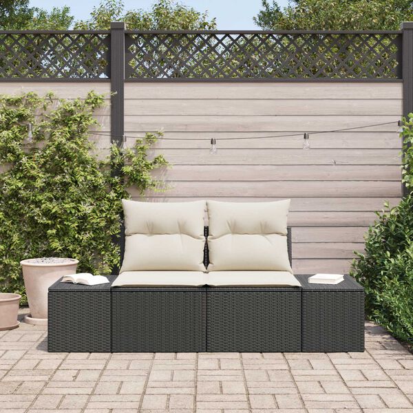 vidaXL Tuinbank Zwart 123 x 62 x 69cm poly rattan