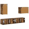vidaXL TV Wandkast Set Wandgemonteerd 4 pcs Gerookt eiken Bewerkt hout