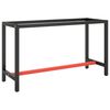 vidaXL Werkbankframe 140x50x79 cm metaal matzwart en matrood