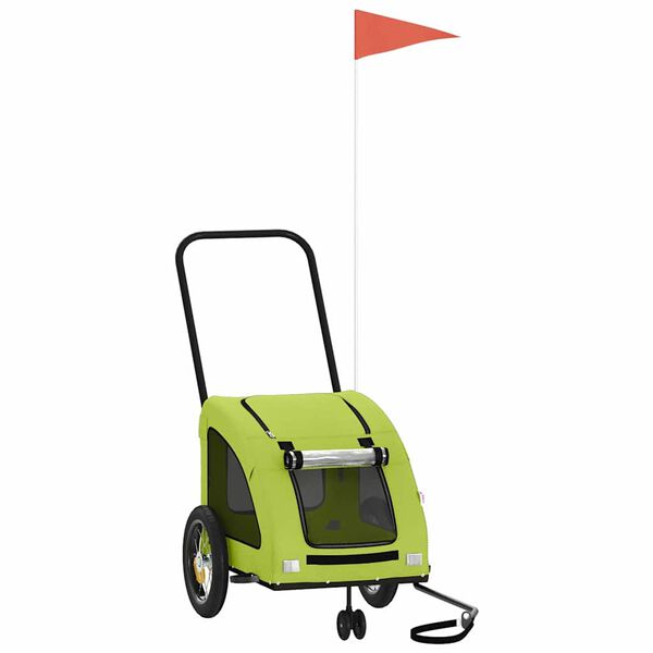 vidaXL Hondenfietstrailer oxford stof en ijzer groen