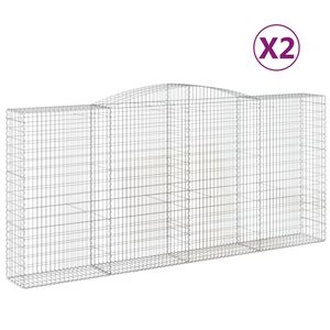 vidaXL Schanskorven 2 st gewelfd 400x50x180/200 cm ijzer
