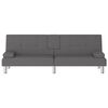 vidaXL Slaapbank met bekerhouders kunstleer grijs