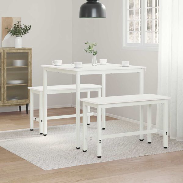 vidaXL Eettafel Wit 80 x 80 x 75 cm Massief grenenhout