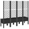 vidaXL Plantenbak met latwerk 160x40x142 cm polypropeen zwart