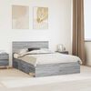 vidaXL Bedframe met hoofdeinde Grijs Sonoma 140 x 200 cm Bewerkt hout