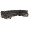 vidaXL Tuinbankenset 10 pcs Grijs en Donkergrijs poly rattan