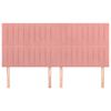 vidaXL Hoofdbord roze 200x5x118/128 cm fluweel