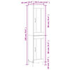 vidaXL Hoge kast 34,5x34x180 cm bewerkt hout grijs sonoma eikenkleurig