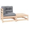 vidaXL 2-delige Loungeset met kussens massief grenenhout