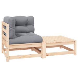 vidaXL 2-delige Loungeset met kussens massief grenenhout