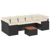 vidaXL 8-delige Loungeset met kussens poly rattan zwart