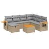 vidaXL 8-delige Loungeset met kussens poly rattan gemengd beige