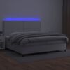 vidaXL Boxspring met matras en LED kunstleer wit 200x200 cm