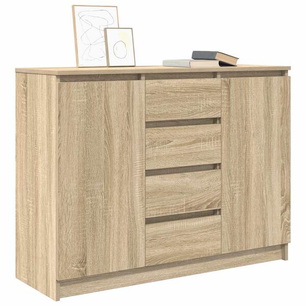 vidaXL Dressoir met lades 100,5x35x76cm spaanplaat sonoma eikenkleurig