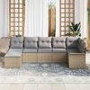 vidaXL Tuin Sofa Set met kussen 7 pcs Beige poly rattan
