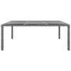 vidaXL Tuintafel 200x150x75 cm gehard glas en poly rattan grijs