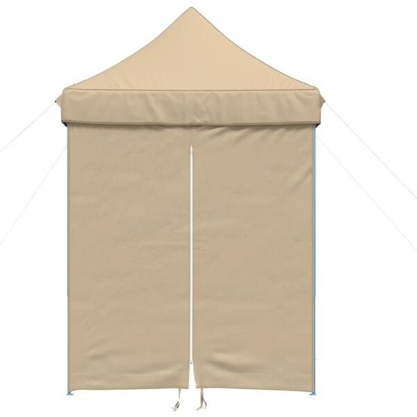 vidaXL Partytent inklapbaar pop-up met 4 zijwanden beige