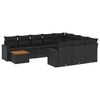 vidaXL 11-delige Loungeset met kussens poly rattan zwart
