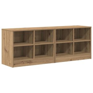 vidaXL Bed kast 2 st Artisanaal eiken 66 x 33 x 48 cm Bewerkt hout