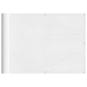 vidaXL Balkonscherm 75x700 cm 100% oxford polyester wit