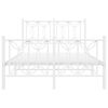 vidaXL Bedframe met hoofd- en voeteneinde metaal wit 120x200 cm