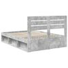 vidaXL Bedframe met hoofdeinde Beton 140 x 190 cm Massief grenenhout
