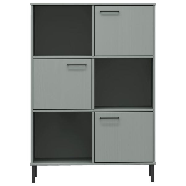 vidaXL Boekenkast met metalen poten OSLO 90x35x128,5 cm hout grijs