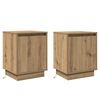 vidaXL Nachtkastje 2 pcs Artisan Eiken 39 x 34,5 x 50 cm Bewerkt hout