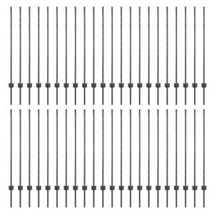 vidaXL Afrasteringspaal 44 pcs Grijs 160 cm Staal
