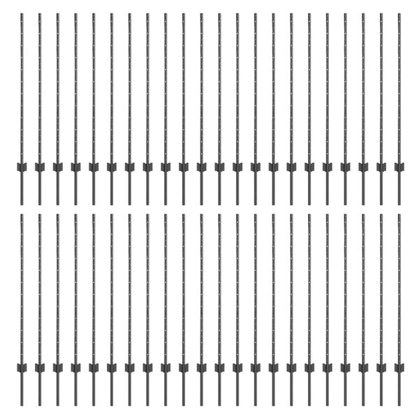 vidaXL Hekpalen 88 pcs Grijs 160 cm Staal