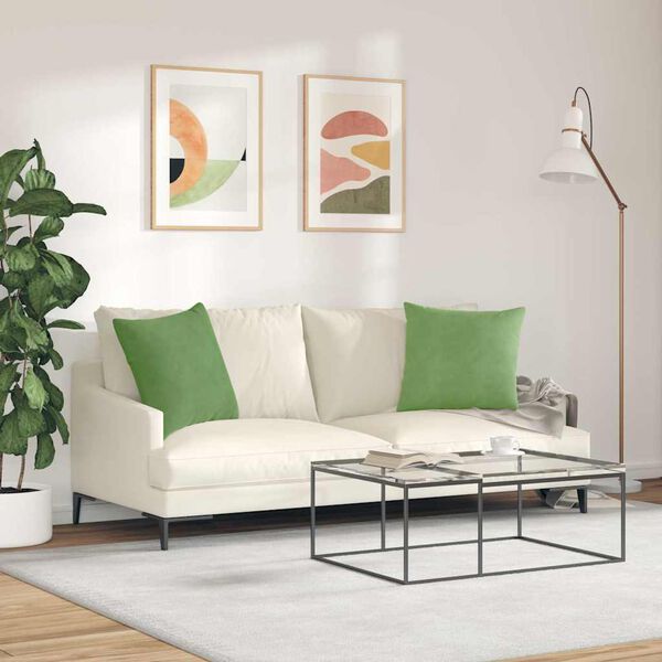 vidaXL Sofa Kussens 2 stuks Lichtgroen 50 x 50 cm Cordstof