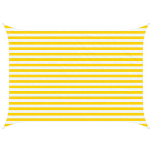 vidaXL Zonneschaduwzeil Geel en Wit 3,5 x 2,5 m 100% Polyester Oxford