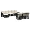 vidaXL Tuinbankenset 10 st Zwart poly rattan