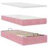 vidaXL Ottoman bed met matrassen 160x200cm fluweel roze