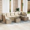 vidaXL Tuin Sofa Set met kussen 8 pcs Beige en Crème poly rattan