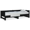 vidaXL Slaapbank uitschuifbaar massief grenenhout zwart 2x(90x190) cm