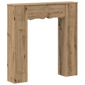 vidaXL Haardomlijsting Artisanaal eiken 102 x 20 x 102 cm Bewerkt hout