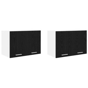vidaXL Hangkast 2 pcs Zwarte Eik en Wit 60 x 31 x 40 cm Bewerkt hout